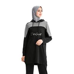 Mr Lin123 Muslimischer Frauen Trainingsanzug setzt islamischen Sweatsuit (2XL, Schwarz) von Mr Lin123