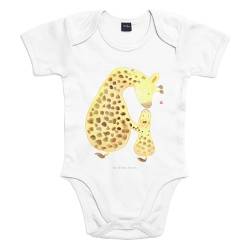 Mr. & Mrs. Panda 1. - 3. Monat Organic Baby Body Giraffe mit Kind - Geschenk, Babystrampler, Babykleidung, Mutter, Afrika, Wildtiere, Strampler, von Mr. & Mrs. Panda
