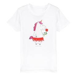 Mr. & Mrs. Panda 3-4 Jahre (98/104) Organic Kinder T-Shirt Einhorn Dame - Geschenk, Pegasus, Kinder T-Shirt Mädchen, Einhorn Deko, Kinder T-Shirt von Mr. & Mrs. Panda