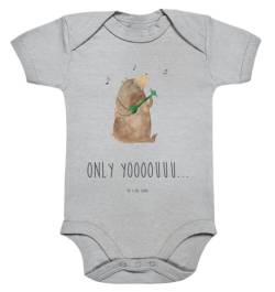 Mr. & Mrs. Panda 3. - 6. Monat Organic Baby Body Bär Gitarre - Geschenk, Wickelbody, Babykleidung, Junge, Baby Erstausstattung, Teddybär, Teddy, von Mr. & Mrs. Panda