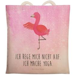 Mr. & Mrs. Panda Einkaufstasche Flamingo Yoga - Geschenk, Achtsamkeit, entspannt, Namaste, Yoga-Übung, Aufregen, Beuteltasche, Baumwolltasche, von Mr. & Mrs. Panda