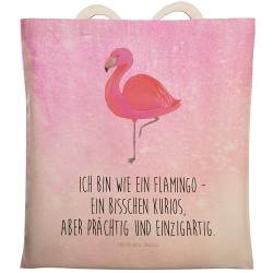 Mr. & Mrs. Panda Einkaufstasche Flamingo classic - Geschenk, Geschwister, Baumwolltasche, für mich, Umhängetasche, stolz, Beuteltasche, Außenseiter, von Mr. & Mrs. Panda