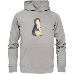 Mr. & Mrs. Panda Größe L Organic Hoodie Pinguin Blumenkranz - Geschenk, Leben, Frauen Kapuzenpullover, Unisex, Männer Kapuzenpullover, Männer Hoodie, von Mr. & Mrs. Panda