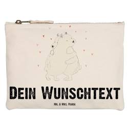 Mr. & Mrs. Panda Größe M Personalisierte Schminktasche Eisbär Umarmen - Personalisierte Geschenke, Schminktasche Personalisieren, Kosmetikbeutel mit von Mr. & Mrs. Panda