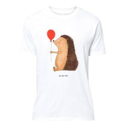 Mr. & Mrs. Panda Größe S T-Shirt Igel mit Luftballon - Geschenk, Damen, Geburtstagskind, Glückwunsch, Tiere, T-Shirt mit Spruch, Jubiläum, Gute von Mr. & Mrs. Panda
