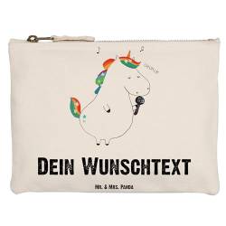 Mr. & Mrs. Panda Grösse XL Große Personalisierte Schminktasche Einhorn Sänger - Personalisierte Geschenke, Einhorn Deko, Federmappe mit Namen, von Mr. & Mrs. Panda