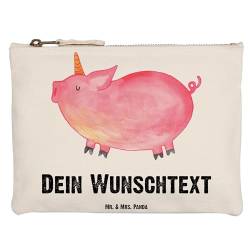 Mr. & Mrs. Panda Grösse XL Große Personalisierte Schminktasche Einhorn Schweinhorn - Personalisierte Geschenke, witzig. lustig, Federmappe mit Namen, von Mr. & Mrs. Panda