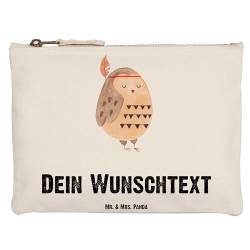 Mr. & Mrs. Panda Grösse XL Große Personalisierte Schminktasche Eule Federschmuck - Personalisierte Geschenke, Reisespruch, Schminktasche von Mr. & Mrs. Panda