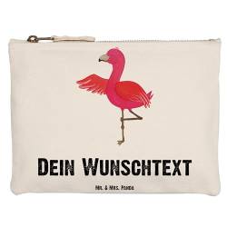 Mr. & Mrs. Panda Grösse XL Große Personalisierte Schminktasche Flamingo Yoga - Personalisierte Geschenke, Yoga-Übung, Yogi, Kosmetiktasche mit Namen, von Mr. & Mrs. Panda