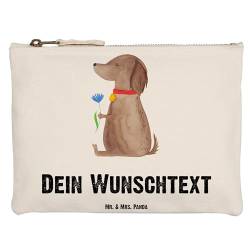 Mr. & Mrs. Panda Grösse XL Große Personalisierte Schminktasche Hund Blume - Personalisierte Geschenke, Hundeliebe, Tierliebhaber, Hundebesitzer, von Mr. & Mrs. Panda