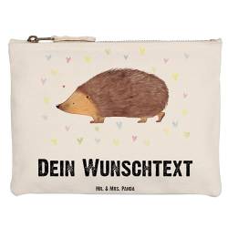 Mr. & Mrs. Panda Grösse XL Große Personalisierte Schminktasche Igel Herzen - Personalisierte Geschenke, Schlamperetui mit Namen, Tiere, von Mr. & Mrs. Panda