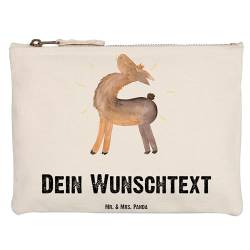 Mr. & Mrs. Panda Grösse XL Große Personalisierte Schminktasche Lama stolz - Personalisierte Geschenke, Lamas, Alpaka, Stiftemäppchen mit Namen, von Mr. & Mrs. Panda