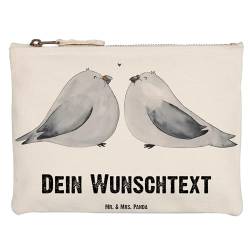 Mr. & Mrs. Panda Grösse XL Große Personalisierte Schminktasche Turteltauben Liebe - Personalisierte Geschenke, verliebt, Personalisiertes Etui, von Mr. & Mrs. Panda