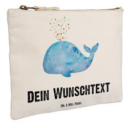 Mr. & Mrs. Panda Grösse XL Große Personalisierte Schminktasche Wal Konfetti - Personalisierte Geschenke, Stiftemäppchen mit Namen, Urlaub, von Mr. & Mrs. Panda