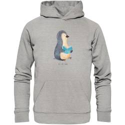 Mr. & Mrs. Panda Größe XL Organic Hoodie Pinguin Buch - Geschenk, Oberteil, Pause, Frauen Kapuzenpullover, Frauen Hoodie, Faulenzen, Unisex, Männer von Mr. & Mrs. Panda