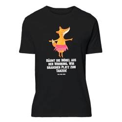 Mr. & Mrs. Panda Größe XL T-Shirt Fuchs Ballerina - Geschenk, tanzen, rosa Tütü, Sprüche, Party, Füchse, T-Shirt mit Spruch, Ballett, Männer, von Mr. & Mrs. Panda
