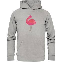 Mr. & Mrs. Panda Größe XXL Organic Hoodie Flamingo stolz - Geschenk, Oberteil, Öko-Hoodie, rosa, Männer Kapuzenpullover, Kapuzenpullover, Frauen von Mr. & Mrs. Panda