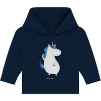 Mr. & Mrs. Panda Hoodie 12. - 18. Monat Einhorn Mann - French Navy - Geschenk, BFF, Freundin, (1-tlg) von Mr. & Mrs. Panda