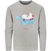 Mr. & Mrs. Panda Longpullover Größe L Einhorn Verliebt - Heather Grey - Geschenk, Unicorn, Wolke, S (1-tlg) von Mr. & Mrs. Panda