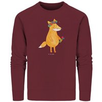 Mr. & Mrs. Panda Longpullover Größe L Fuchs Blumen - Burgundy - Geschenk, Pullover, Pullover Frauen (1-tlg) von Mr. & Mrs. Panda