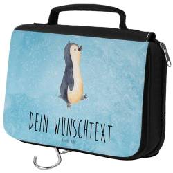 Mr. & Mrs. Panda Personalisierter Kulturbeutel Pinguin marschierend - Personalisierte Geschenke, Pinguine, Personalisierte Schminktasche, Wunschname, von Mr. & Mrs. Panda