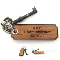 Mr. & Mrs. Panda Schlüsselanhänger IT-Administrator - Bambus - Geschenk, Berufsausbildung, Anhänger, Sch (1-tlg), Mit Naturöl versiegelt von Mr. & Mrs. Panda