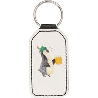 Mr. & Mrs. Panda Schlüsselanhänger Pinguin Bier - Weiß - Geschenk, Bierchen, Schlüsselanhänger, Taschena (1-tlg), Trägt Botschaft von Mr. & Mrs. Panda