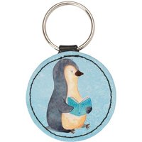 Mr. & Mrs. Panda Schlüsselanhänger Pinguin Buch - Eisblau - Geschenk, Anhänger, nichtstun, Taschenanhäng (1-tlg), Elegantes Accessoire von Mr. & Mrs. Panda