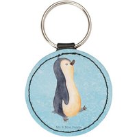 Mr. & Mrs. Panda Schlüsselanhänger Pinguin marschieren - Eisblau - Geschenk, Schutzengel, Anhänger, spaz (1-tlg), Elegantes Accessoire von Mr. & Mrs. Panda