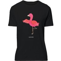 Mr. & Mrs. Panda T-Shirt Flamingo Yoga - Schwarz - Geschenk, Sprüche, Vogel, Namaste, Gebursta (1-tlg) von Mr. & Mrs. Panda