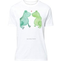 Mr. & Mrs. Panda T-Shirt Frosch Liebe - Weiß - Geschenk, Lustiges T-Shirt, Männer, Jahrestag, (1-tlg) von Mr. & Mrs. Panda