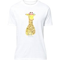 Mr. & Mrs. Panda T-Shirt Giraffe Blumenkranz - Weiß - Geschenk, Männer, Jubiläum, Wildtiere, S (1-tlg) von Mr. & Mrs. Panda