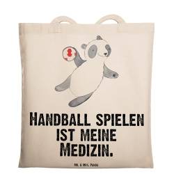 Mr. & Mrs. Panda Tragetasche Panda Handball spielen Medizin - Geschenk, Schenken, Handball Turnier, Handball Club, Einkaufstasche, Sportler, Beutel, von Mr. & Mrs. Panda