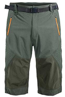 Mr.Stream 3/4-Hosen Elastischer Herren Hose Sports Wandern Kurz Shorts mit Reißverschlusstaschen 2X-Large Green von Mr.Stream