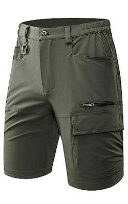Mr.Stream Elastischer Herren Hose Short svielseitige Wanderhose komfortable mit praktischen Taschen Shorts 3201 M Green von Mr.Stream