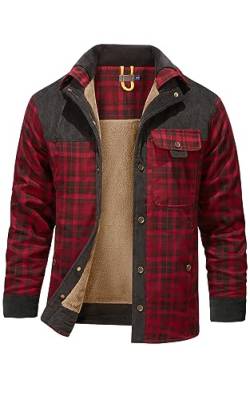 Mr.Stream Herren Thermohemd Flanellhemd Winterjacke Fleecefutter schützendem Innenfutter Holzfällerhemd Arbeitshemd 3251 Red M von Mr.Stream