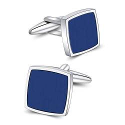 Mr.Van Cufflinks, Blauer Opal Schmuck Business Herren Manschettenknöpfe Set für Hemd Hochzeit Festival Geburtstag Weihnachten Geschenk Tanzparty von Mr.Van