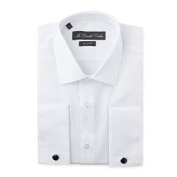 MrDoubleCollar Herren-Hemd, mit doppelten Manschetten, schmale Passform, mit Metall-Manschettenknöpfen, lange Ärmel, Weiß, Weiße Doppelmanschette, 3XL von MrDoubleCollar