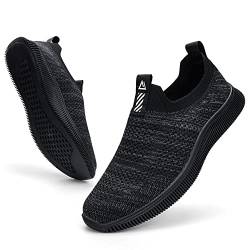 MrToNo Slip On Sneaker Herren Damen Turnschuhe Atmungsaktiv Sportschuhe Leichte Laufschuhe rutschfest Joggingschuhe Straßenlaufschuhe Bequem Outdoor Walkingschuhe-HEIHUI-45 von MrToNo