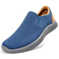 MrToNo Slip On Sneakers Herren Schuhe Mesh Sportschuhe Ohne Schnuersenkel Leicht Walkingschuhe Bequeme Turnschuhe Atmungsaktiv Casual Freizeitschuhe-SHLAN-46 von MrToNo