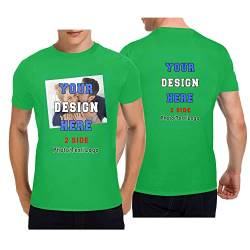 Personalisierte T-Shirts, T-Shirt Mit Eigenem Foto Text Logo Name Selbst Gestalten, Männer und Frauen, Vorder- und Rückendruck, schwere Baumwolle T-Shirt, Green von Mraxovid