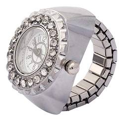 Mrisata Quarzuhr Damenuhr - Finger Ring Uhr Glänzend Dekoration Quarz Ring Uhr für Frauen (Silber) von Mrisata