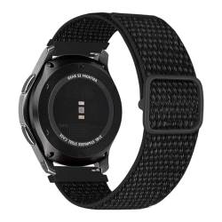 MroTech 22mm Nylon Armband Kompatibel mit Samsung Galaxy Watch 3 45mm/Galaxy Watch 46mm/Gear S3 Frontier/Classic Ersatzarmband Schnellverschluss Sport Geflochten Uhrenarmband für Damen Herren-Schwarz von MroTech