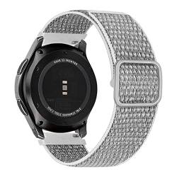 MroTech 22mm Nylon Armband Kompatibel mit Samsung Galaxy Watch 3 45mm/Galaxy Watch 46mm/Gear S3 Frontier/Classic Ersatzarmband Schnellverschluss Sport Geflochtenes Uhrenarmband für Damen Herren-Grau von MroTech