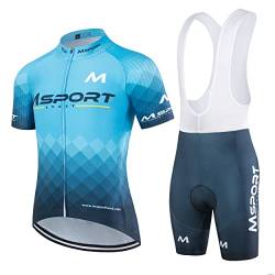 Fahrradbekleidung Komplettset Fahrradanzug Trikot + Latzhose Shorts, Msport 36 DE, S von Msport