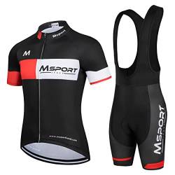 Fahrradbekleidung Komplettset Fahrradanzug Trikot + Trägerhose Shorts, Msport 34 DE, M von Msport