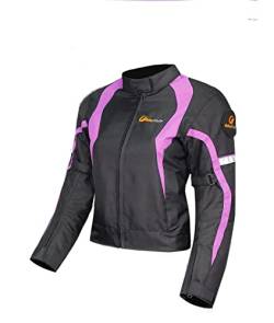 Msport Motorrad-Roller-Jacke für Damen, wasserdicht, atmungsaktiv, mit Protektoren, violett, S von Msport