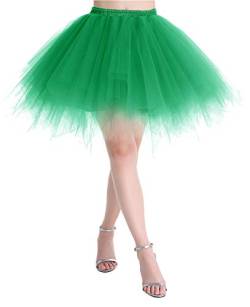 MuaDress Tüllrock Petticoat Kurz Tutu Minirock Retro Unterrock Ballet Tanzkleid Grün XL von MuaDress