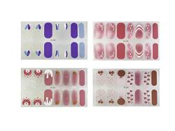 Nagelsticker Selbstklebend 4 Blatt Fußnagel Sticker,Nagelaufkleber Selbstklebende Nagelsticker Full Wraps Nail Art Decalsfür Mädchen Frauen Nail Art von Mucee