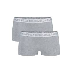 Chicamala - Dames - 2-Pack Basic Boxershorts - Grijs - M von Muchachomalo